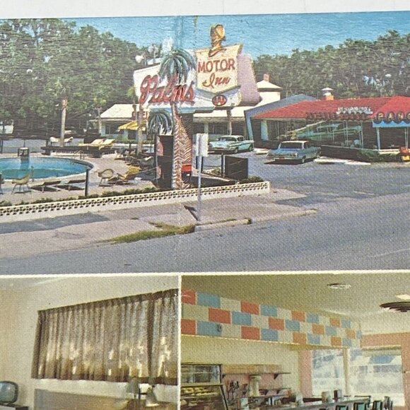 Vintage Palms Motor Inn Hotel FL ￼ Postcard St Augustine Florida‎ Unposted 1960s - Picture 4 of 8